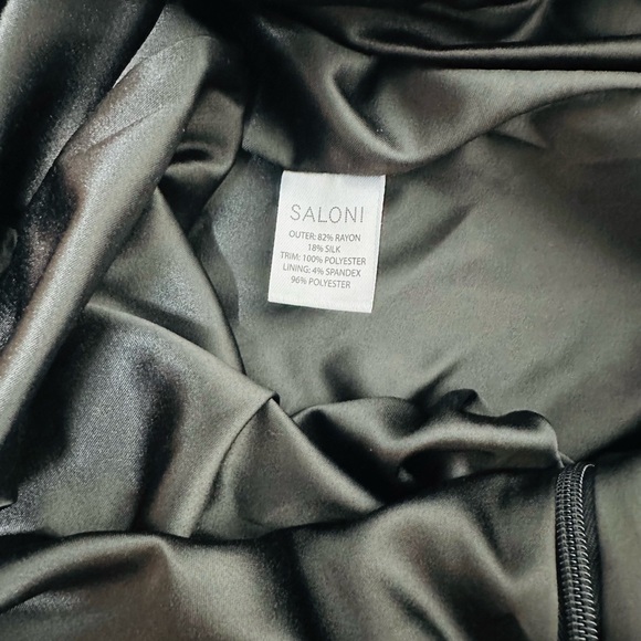 SOLD Saloni Black Camille Bows Mini Dress - Picture 10 of 10